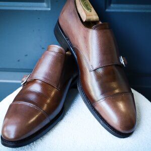 Meermin 10 Brown Double Monk Strap Mens Dress Shoes